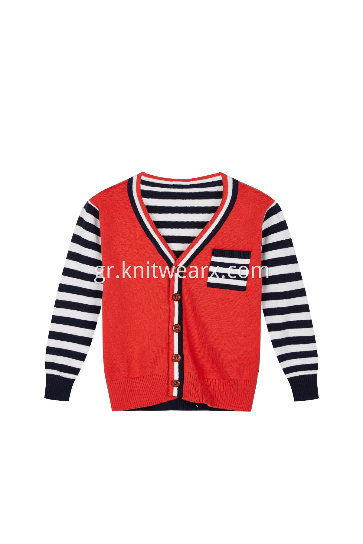 Boys's Stripe Knitted Cardigan Button Closure Long Sleeve Sweater Tops